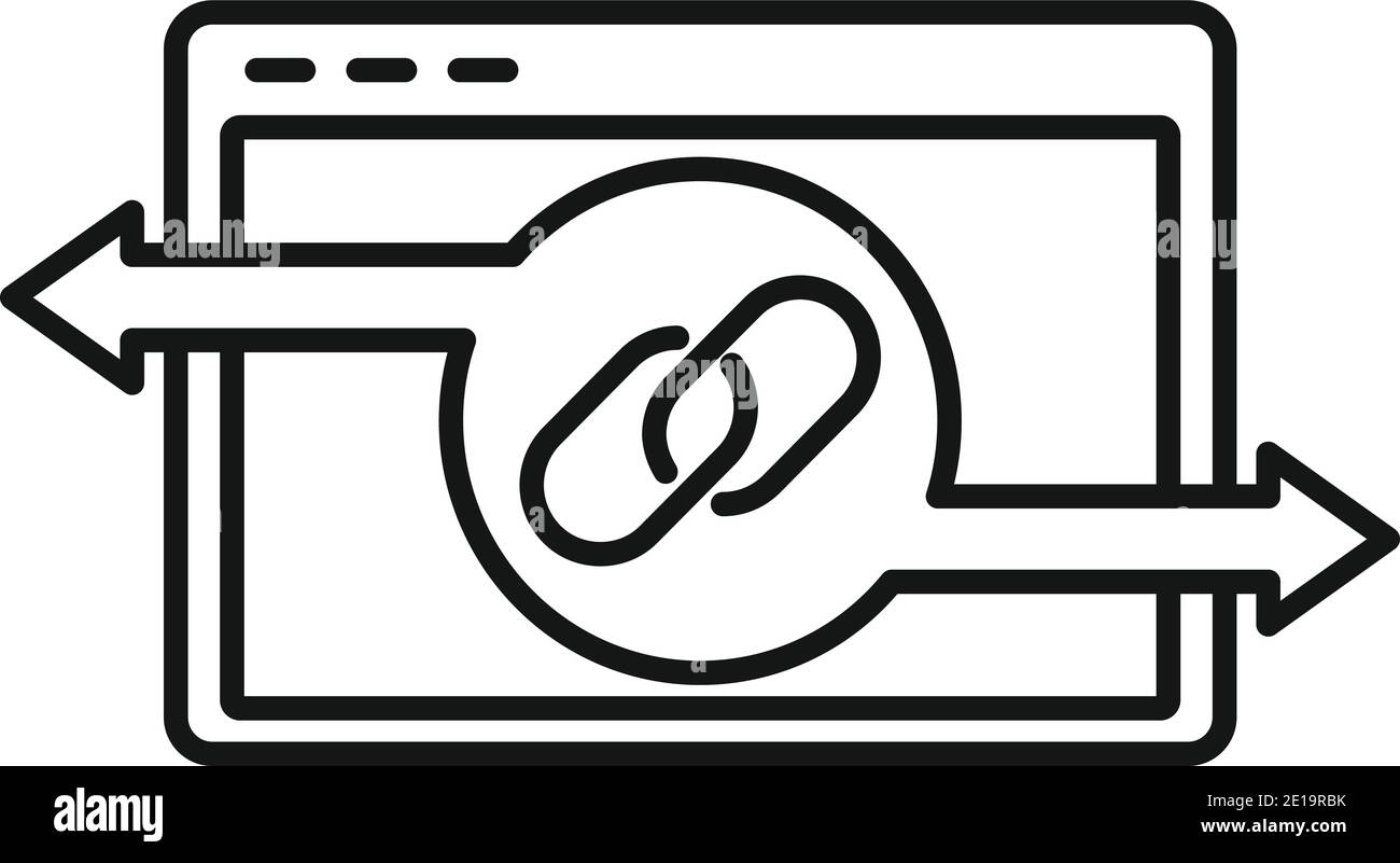 Web backlink strategy icon, outline style Stock Vector