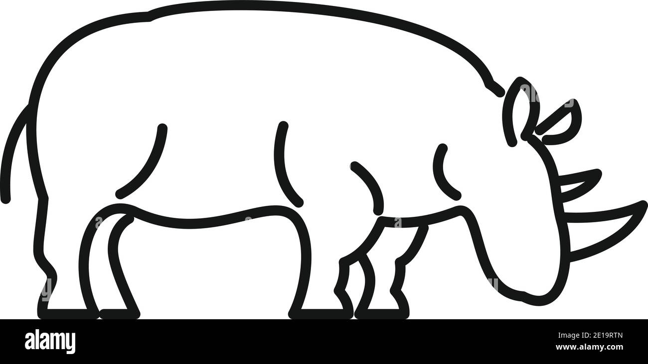 Rhino zoo icon, outline style Stock Vector