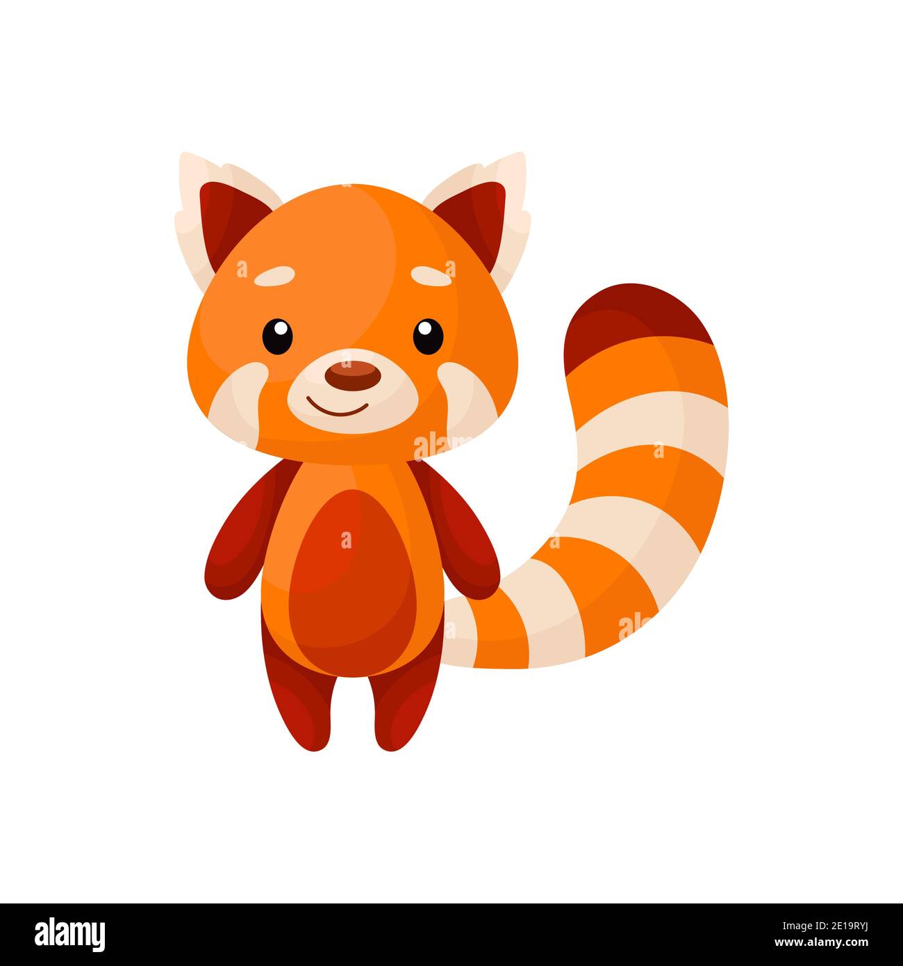 Cute Little Red Panda On White Background Cartoon Animal Character For Kids Cards Baby Shower Posters B Day Invitation Clothes Stock Vector Image Art Alamy