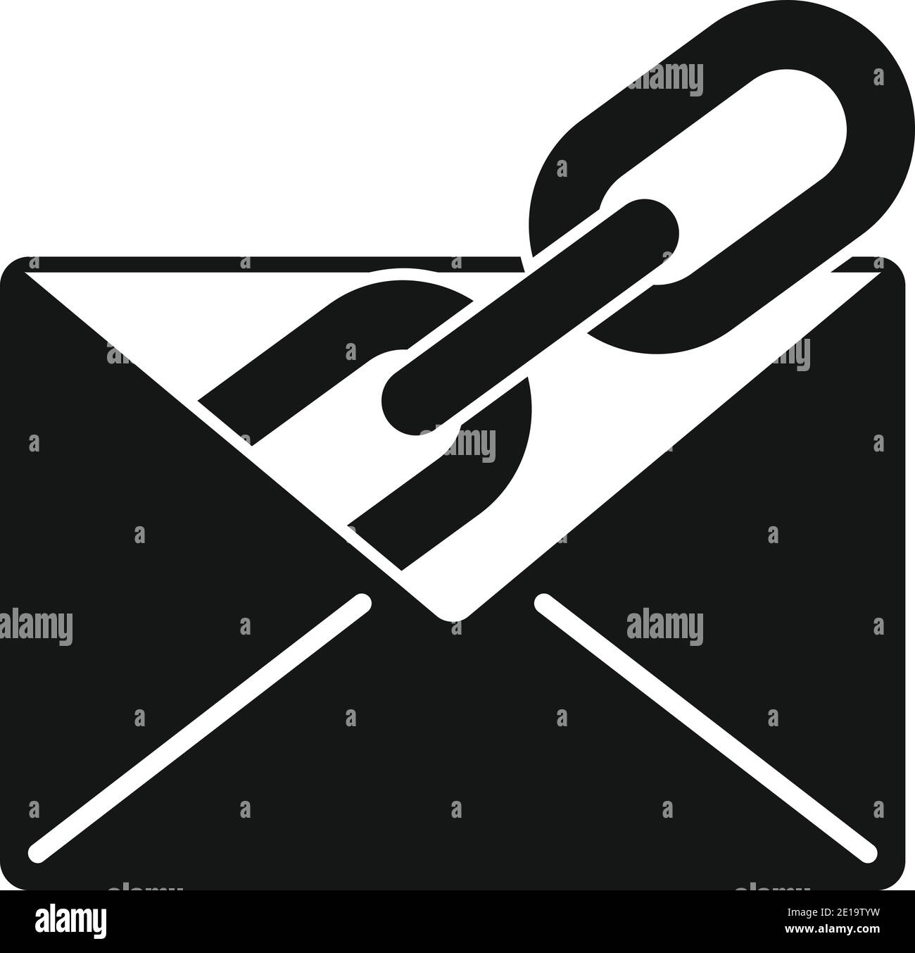 Mail backlink strategy icon, simple style Stock Vector