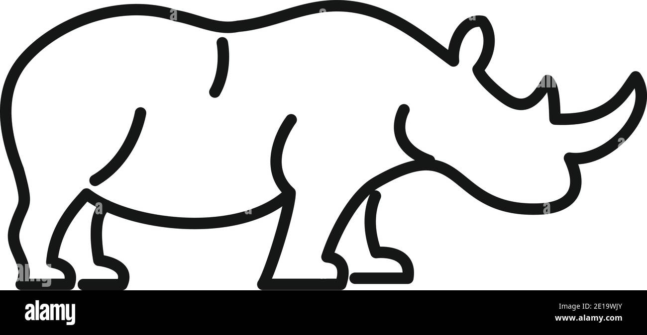 Rhino africa icon, outline style Stock Vector