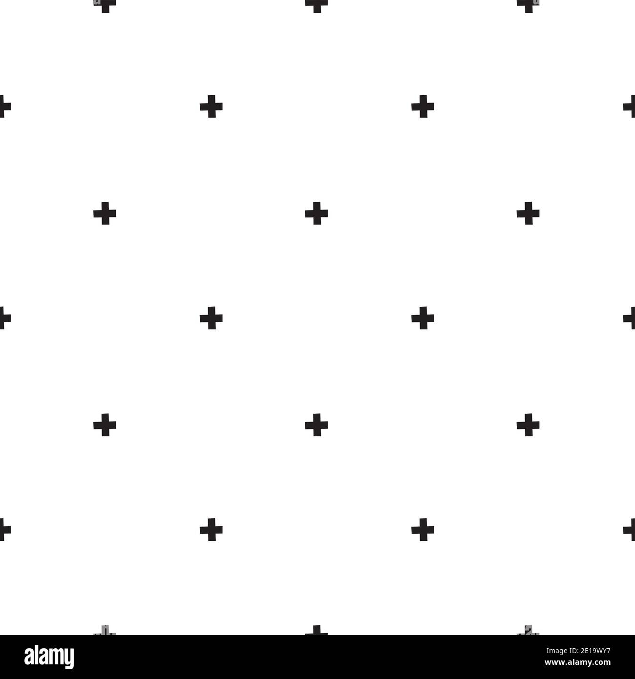 Minimal vector seamless pattern in scandinavian style black crosses ...
