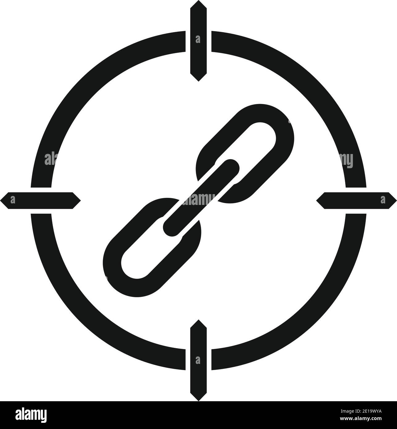 Aim backlink strategy icon, simple style Stock Vector