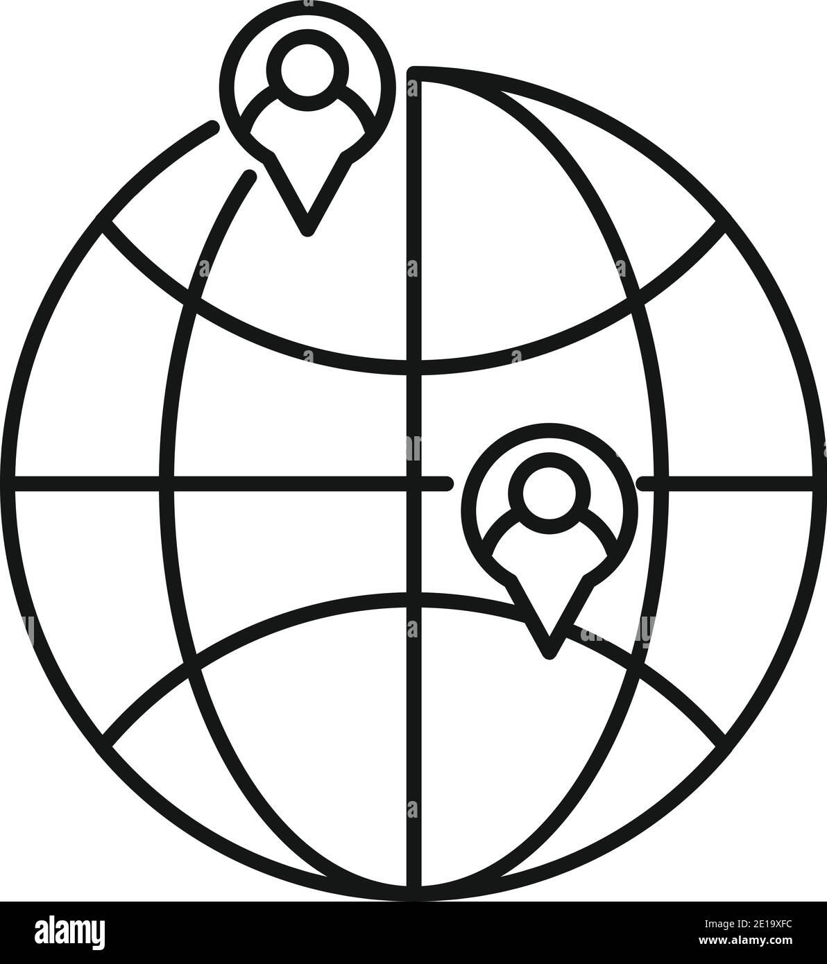 Global Sociology Icon Outline Style Stock Vector Image Art Alamy