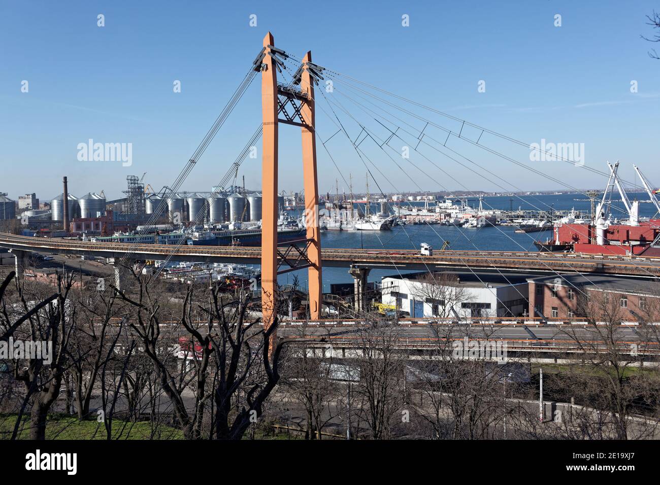 Panoramic view of Practical harbour of Odessa port in Odessa, Ukraine Stock Photo
