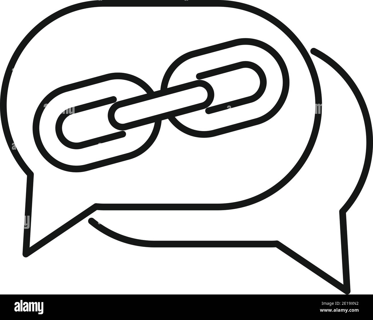 Online chat backlink strategy icon, outline style Stock Vector