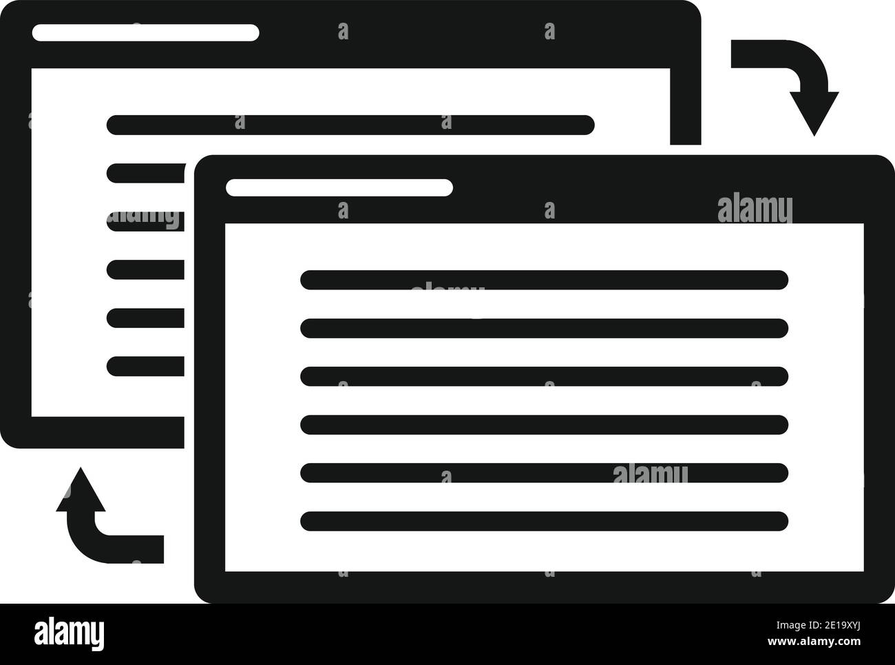 Web page backlink strategy icon, simple style Stock Vector