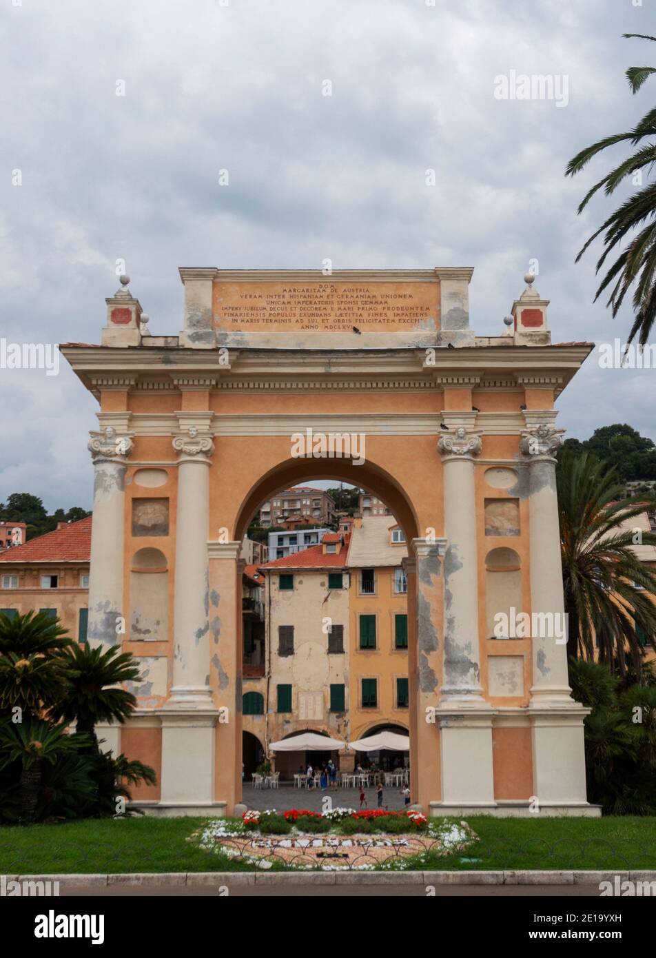Arch of Margaret of Spain (The Triumphal Arch) - Finale Ligure, Liguria, Italy Stock Photo