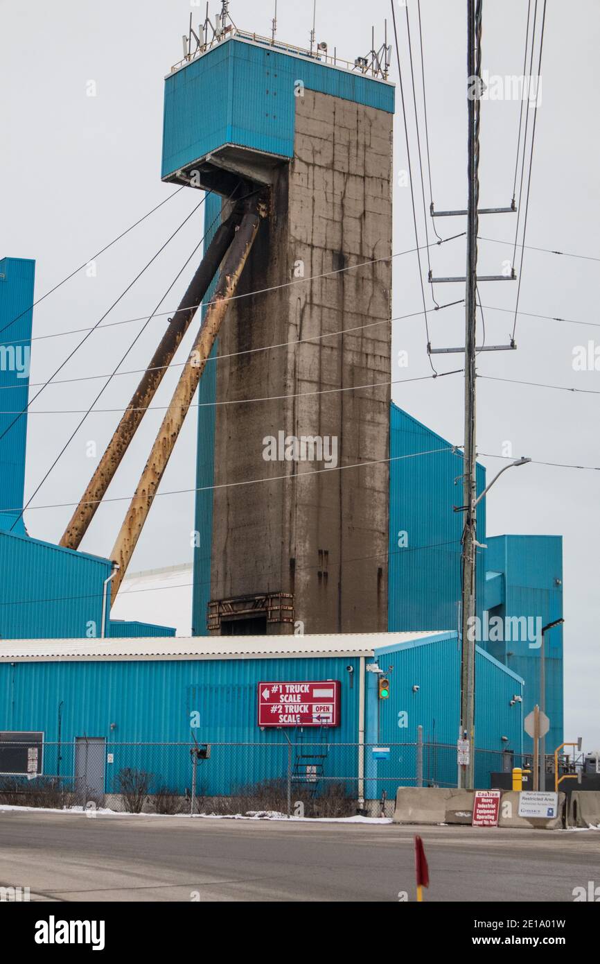 Industrial facilities at the Port of Goderich. Stock Photo