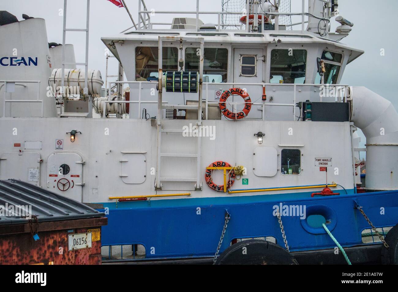 Goderich Port, tugboat detail. Stock Photo