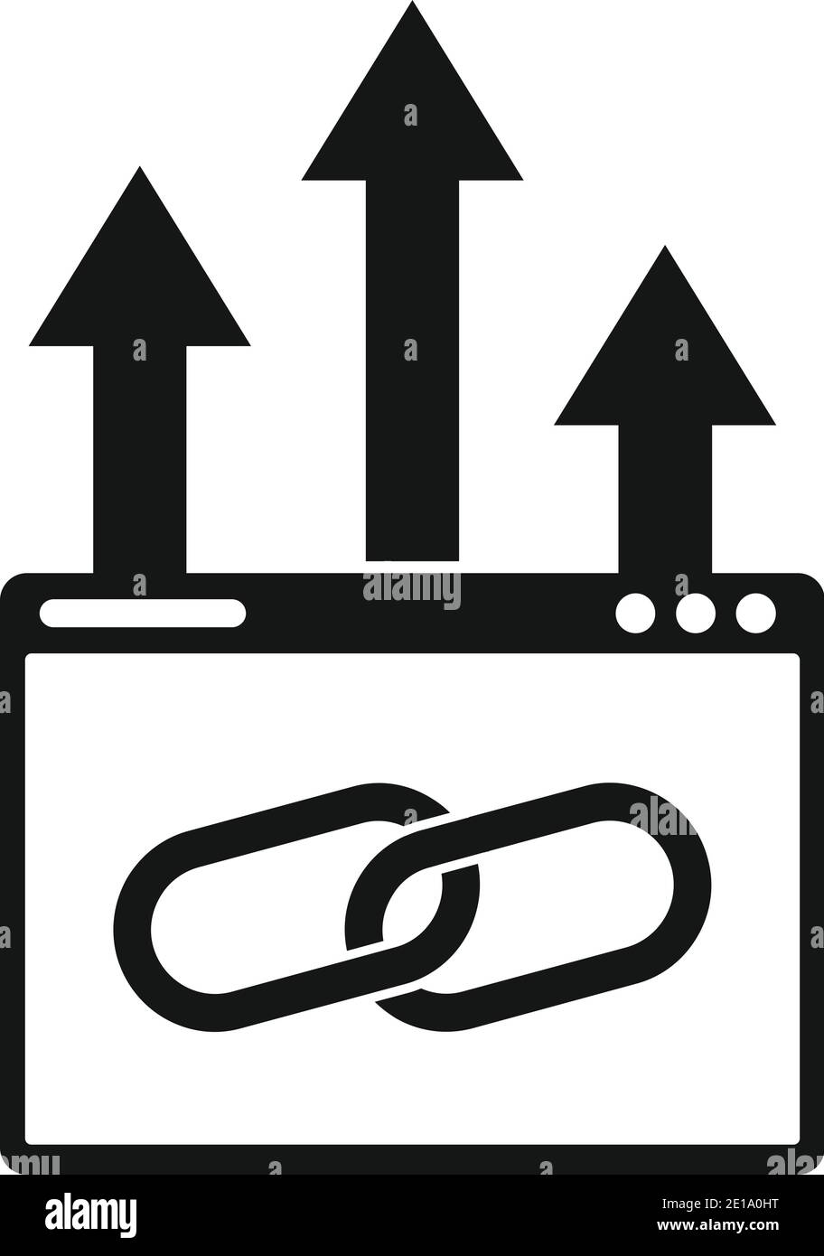 Upload backlink strategy icon, simple style Stock Vector