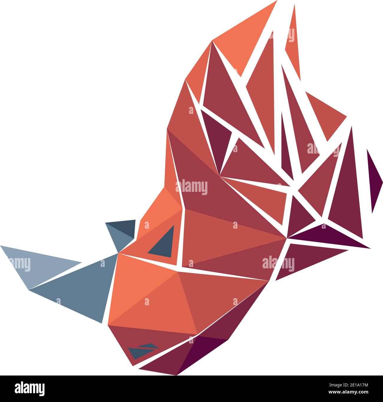 Vector rhinoceros in low poly style Stock Vector