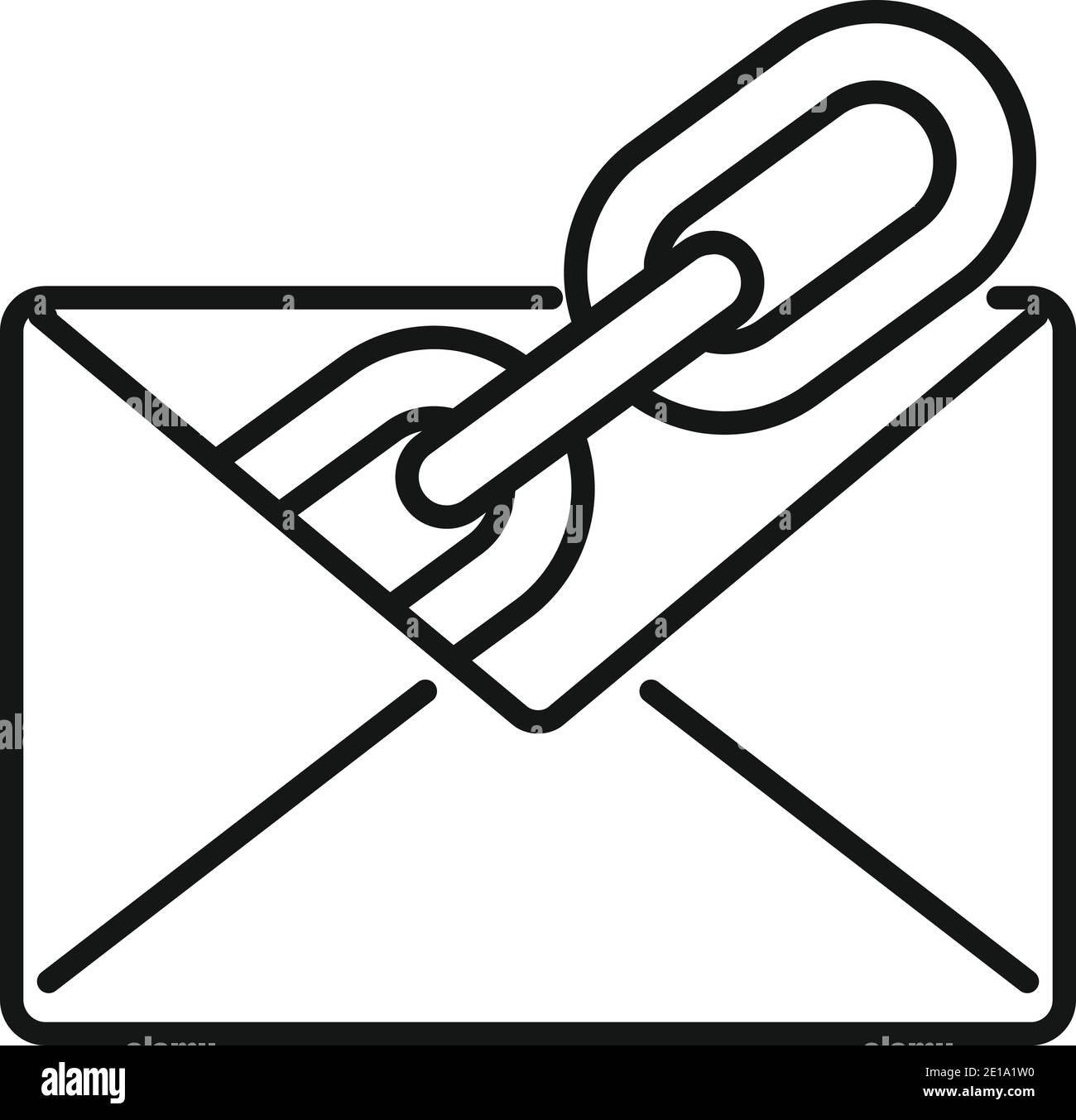 Mail backlink strategy icon, outline style Stock Vector