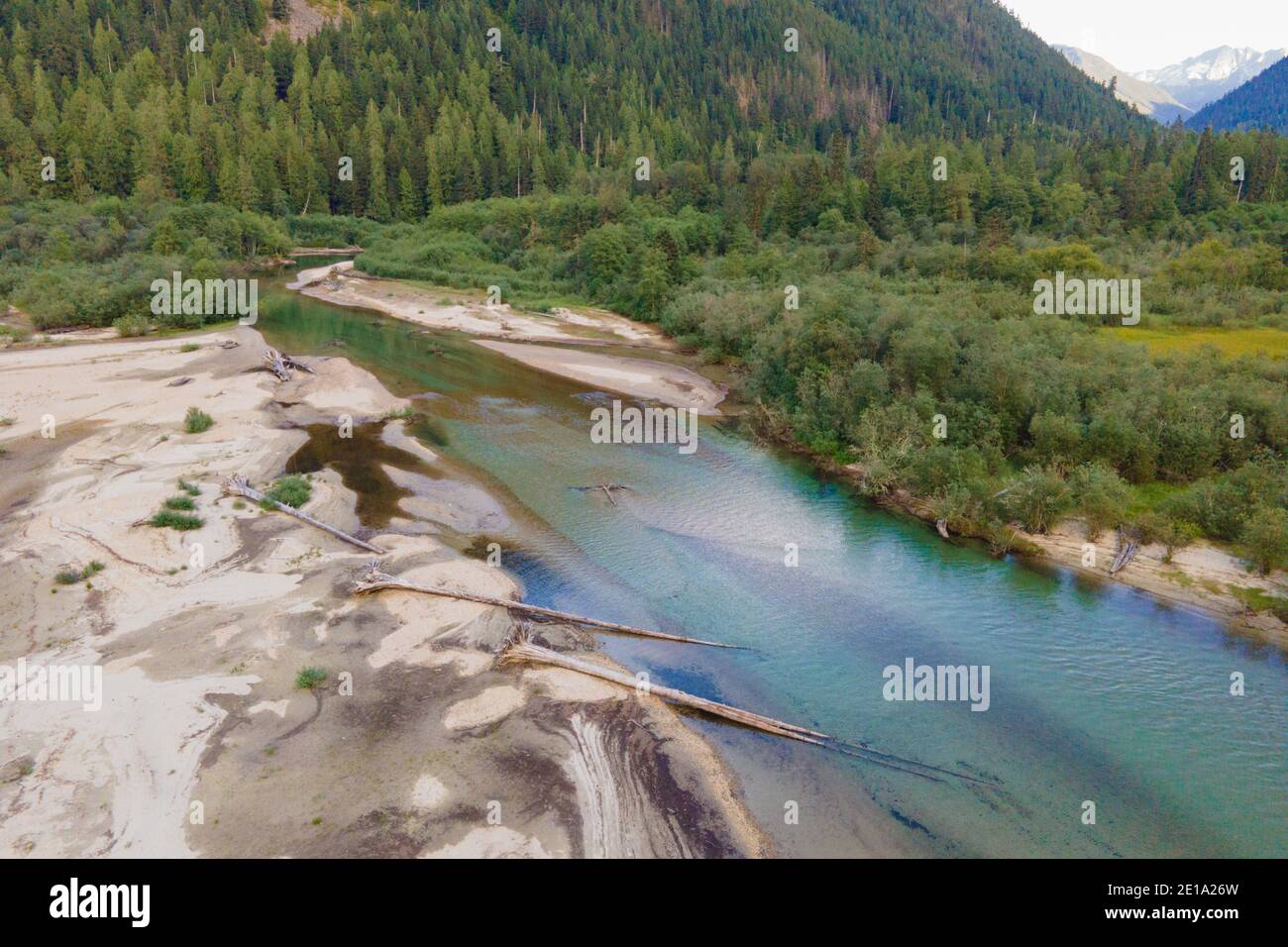 Alpine stream typical spawning location for wild Sockeye Salmon Stock Photo