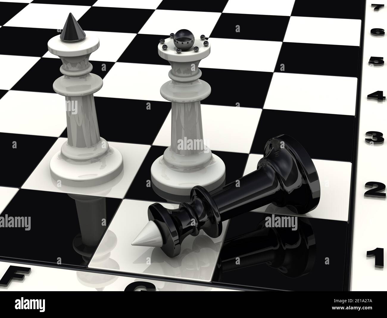 Checkmate Chess King Queen Stop Motion Stock Photo 2370092237