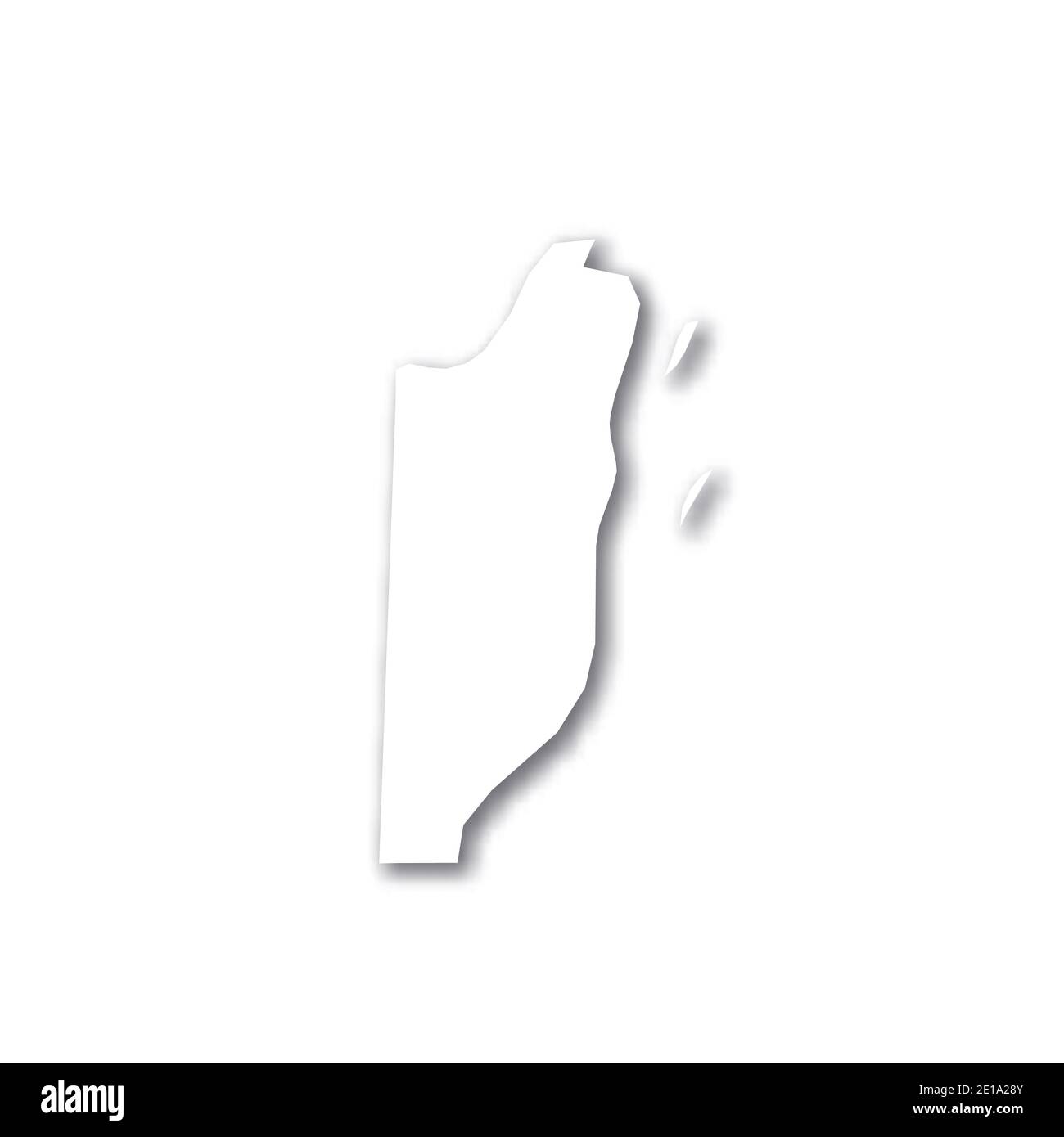 Belize - white 3D silhouette map of country area with dropped shadow on ...