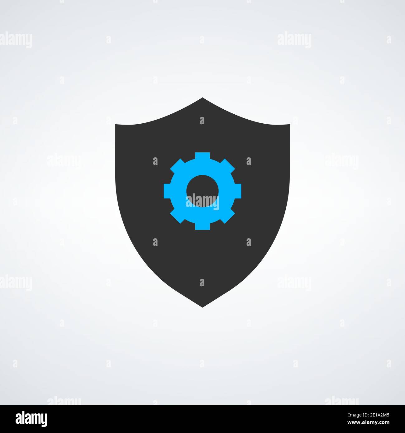 Shield with gear vector icon. filled flat sign for mobile concept and web design. Shield Protection simple solid icon. Stock Vector