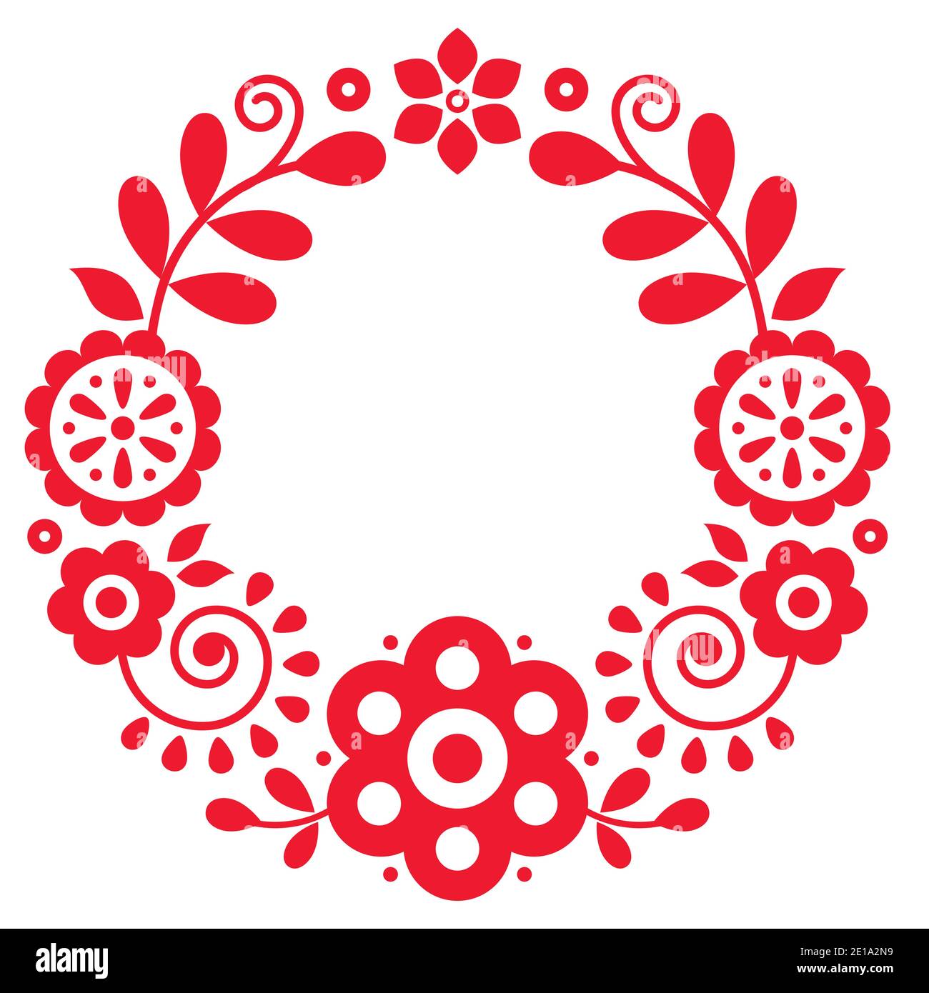 Polish floral vector folk art mandala pattern  inspired by retro embroidery Lachy Sadeckie - bohemian pattern Stock Vector