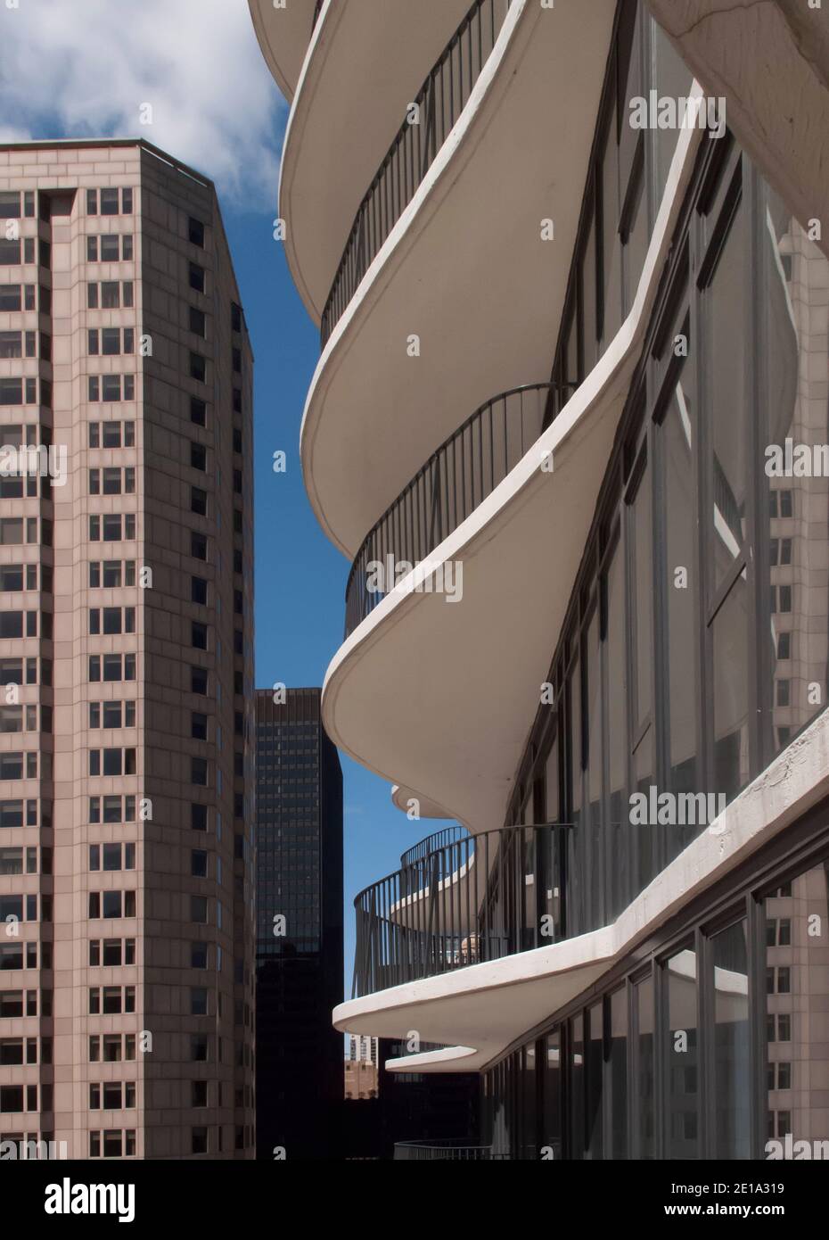 Detail Aqua balconies, Chicago, Illinois, USA Stock Photo
