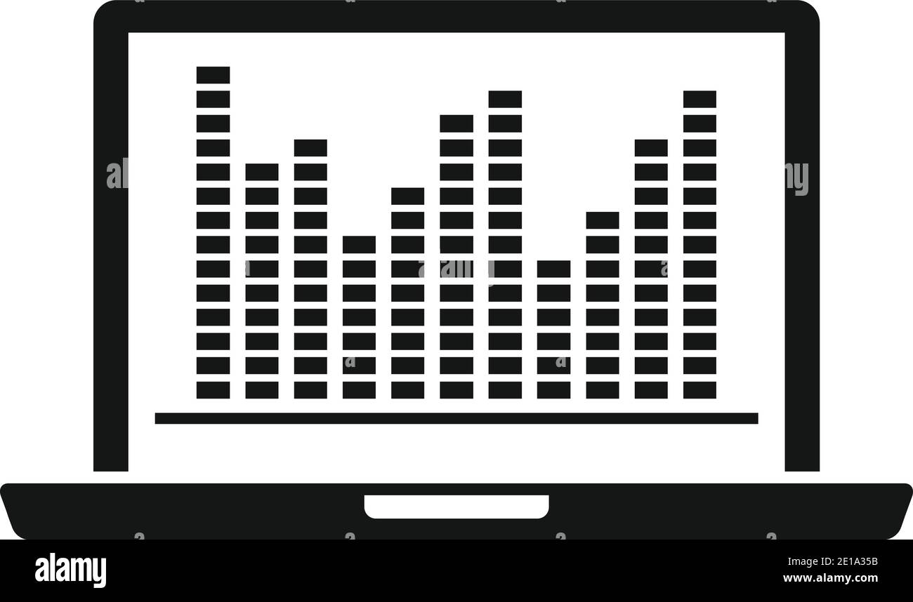 Laptop music equalizer icon, simple style Stock Vector Image & Art Alamy