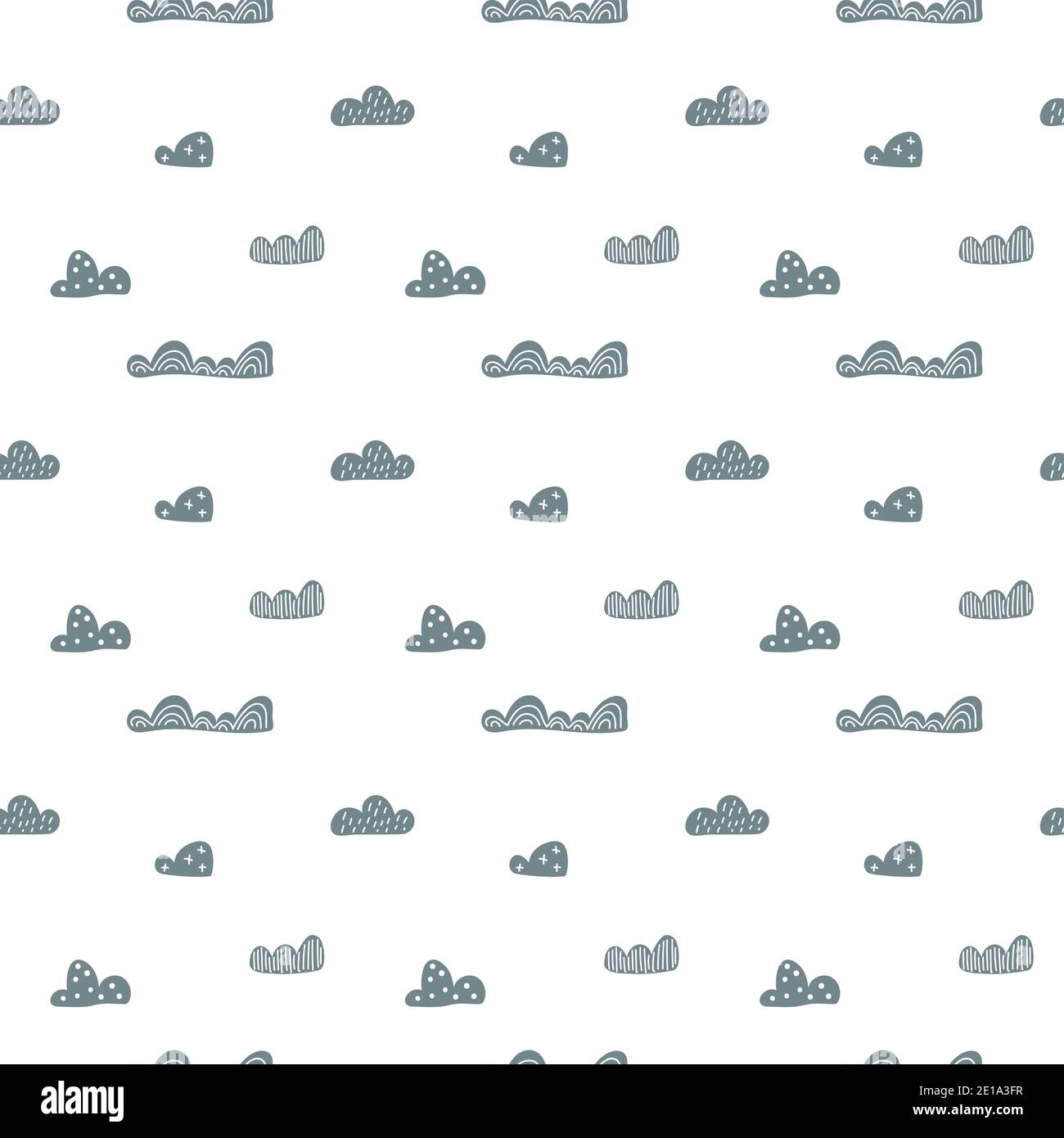 Child cute doodle clouds seamless pattern in scandinavian style. Vector ...
