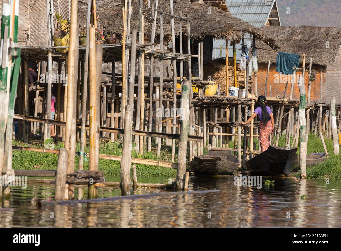 Village on Inle Lake Stock Photo - Alamy