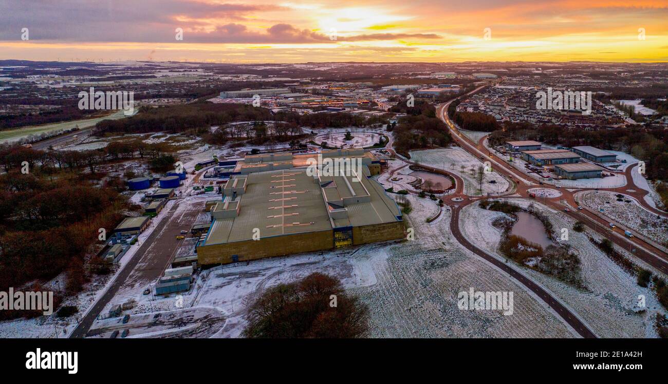 The Pyramids Business Park is at Easter Inch, Bathgate, West Lothian. The  venue has been chosen by NHS Lothian for Covid-19 mass vaccination centre. Stock Photo