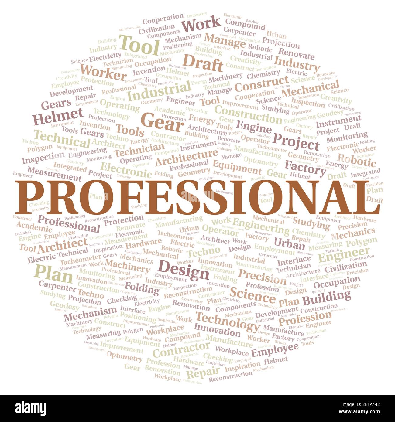 Professional typography word cloud create with text only Stock Photo