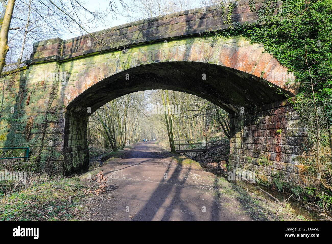 A bridge over the old Churnet railway line at Oakamoor, Staffordshire, England, UK Stock Photo