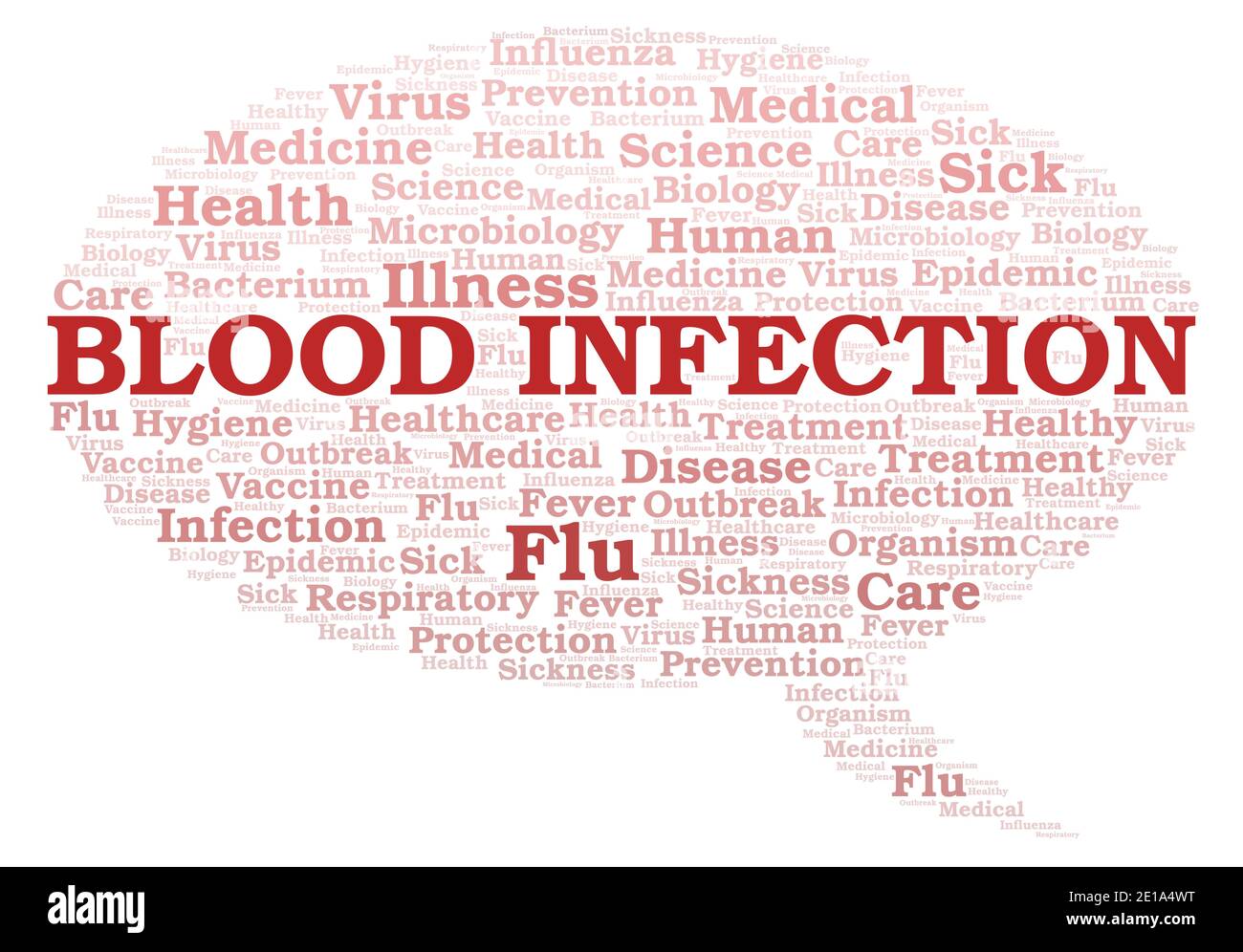 Blood Infection typography word cloud create with text only. Stock Photo