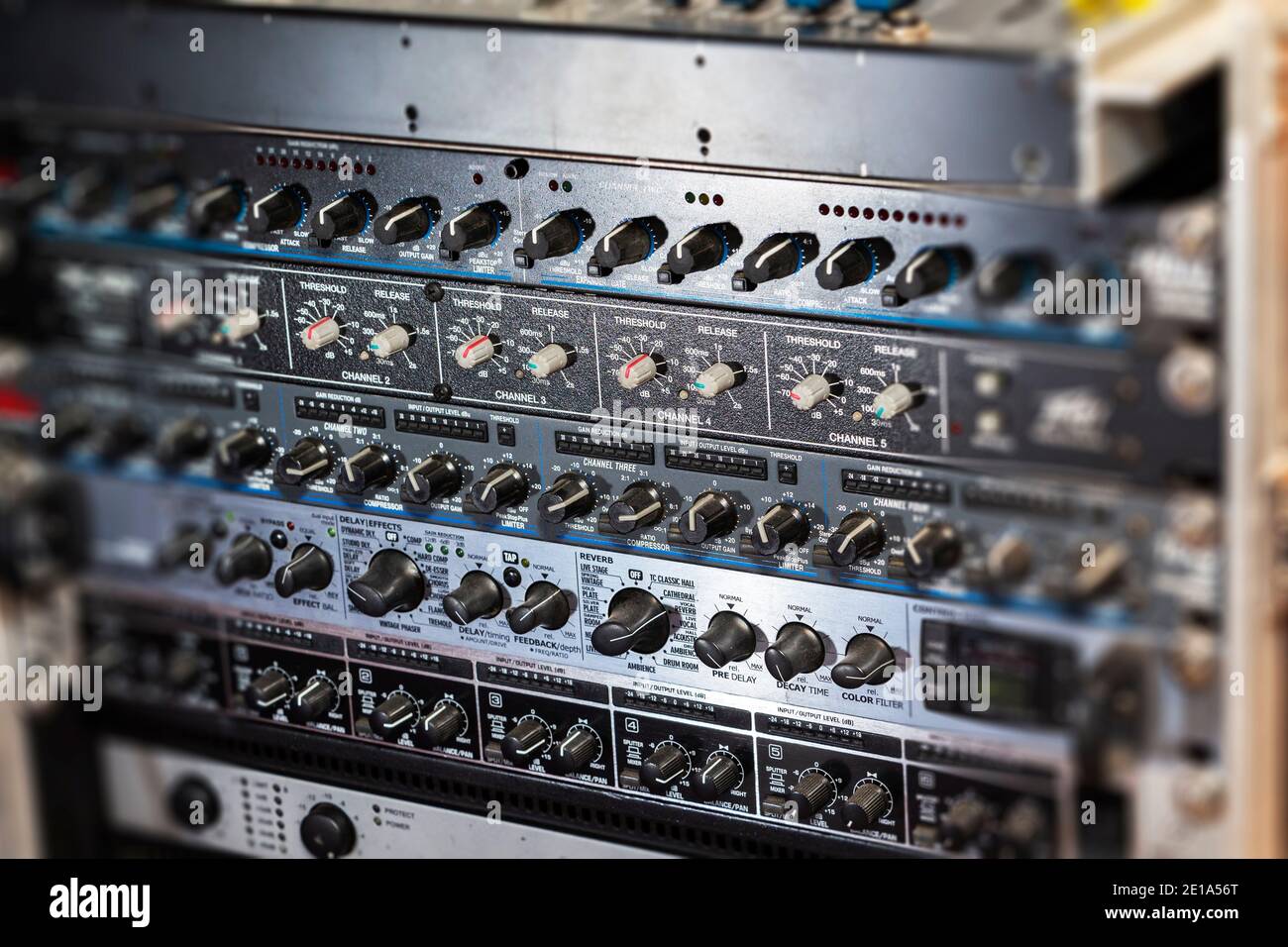 Integrated amplifier and equalizer mixer switch of sound equpiment Stock Photo Alamy