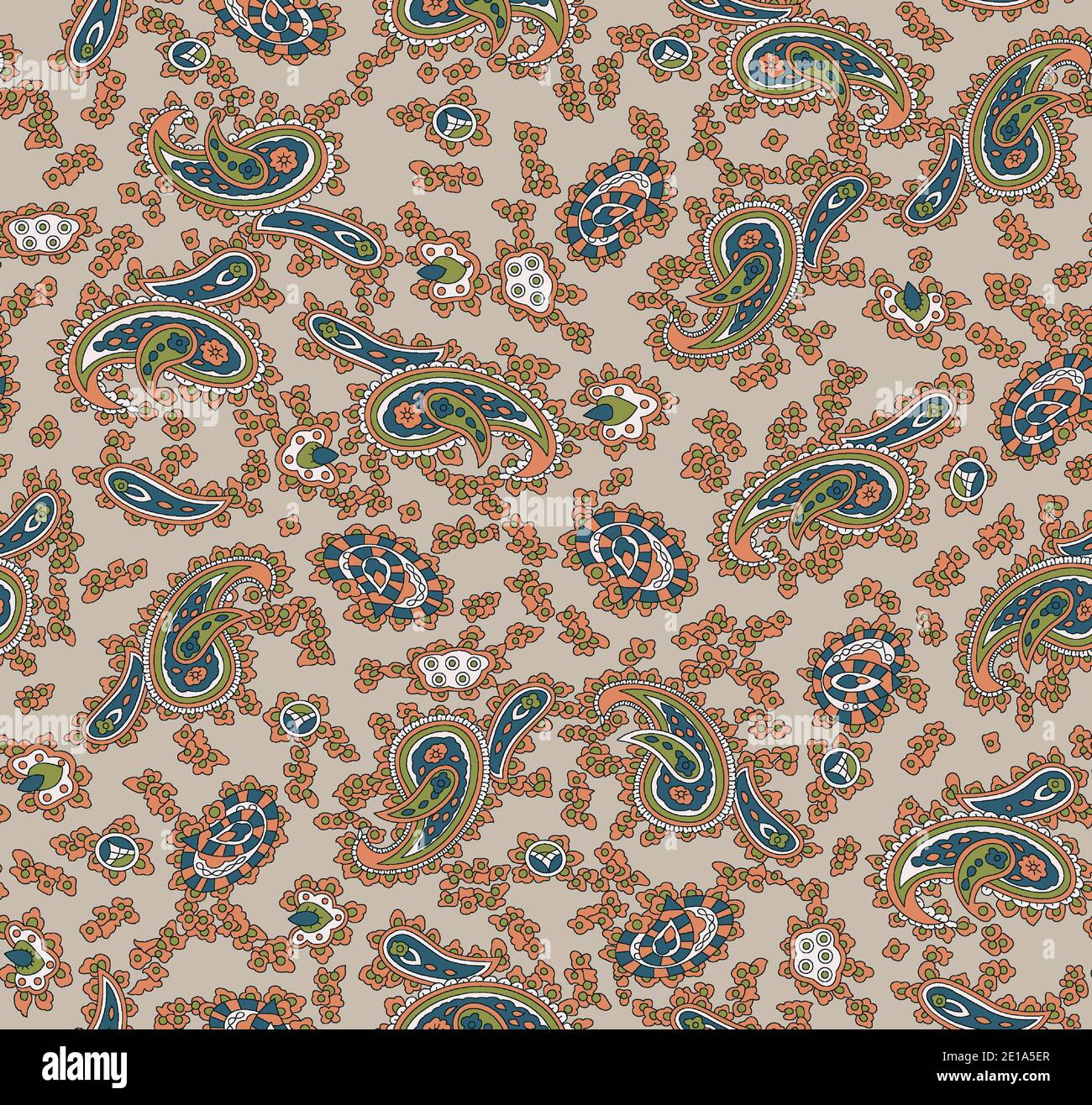 Seamless geometric paisley traditional Indian motif   seamless design Stock Photo