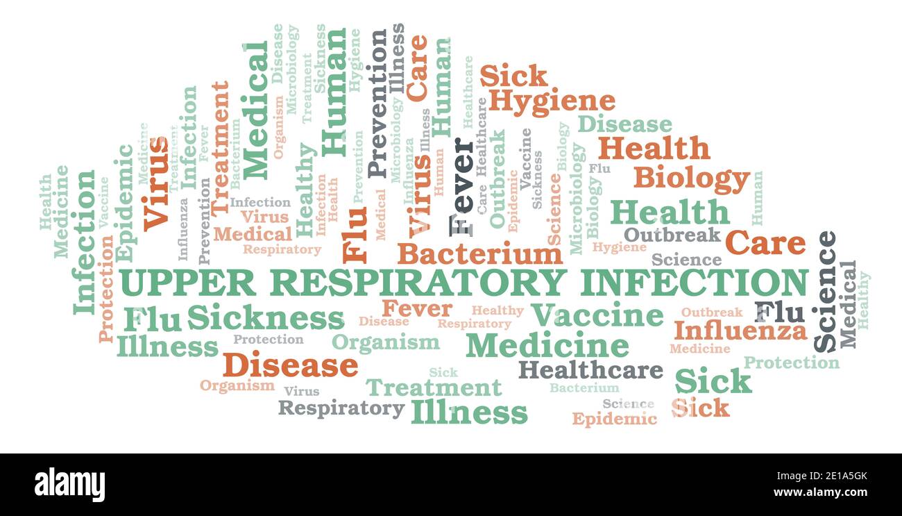 Upper Respiratory Infection typography word cloud create with text only. Stock Photo