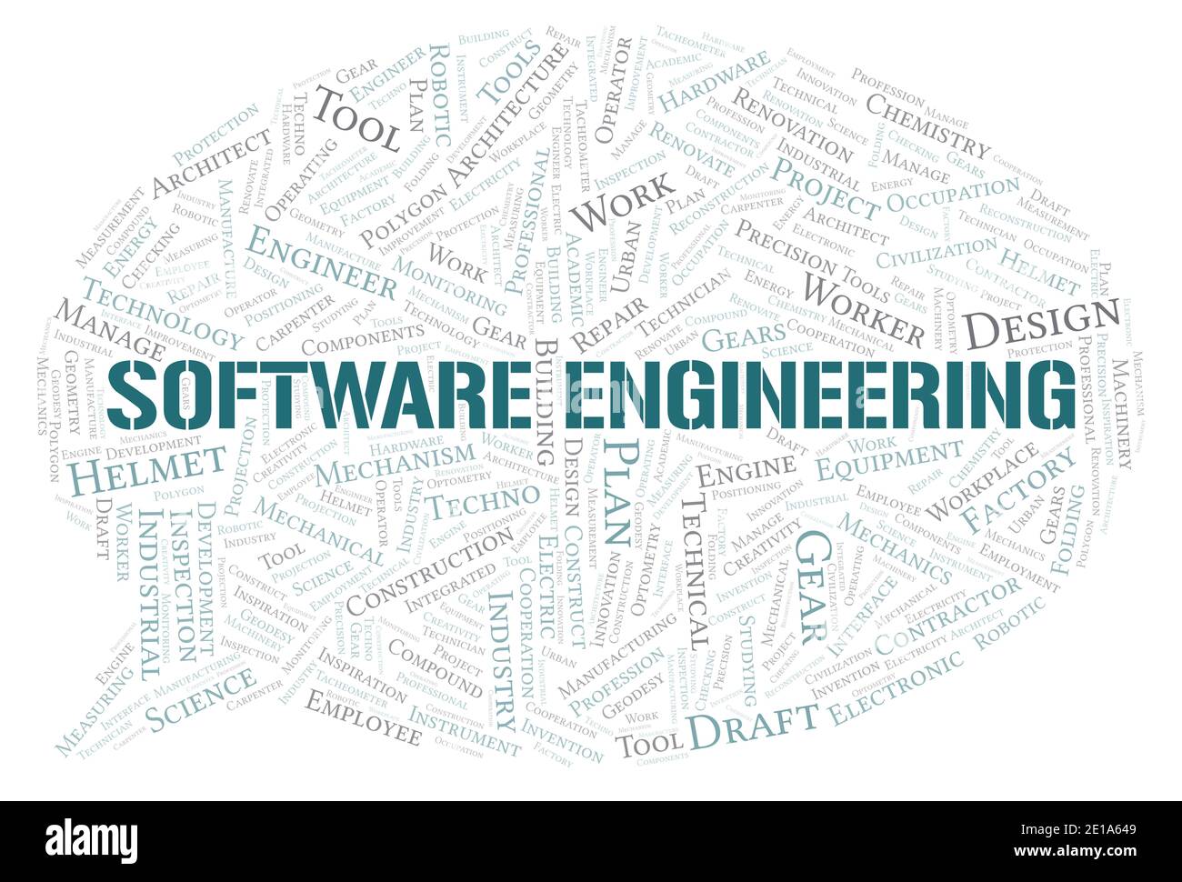 Software Engineering typography word cloud create with text only Stock ...