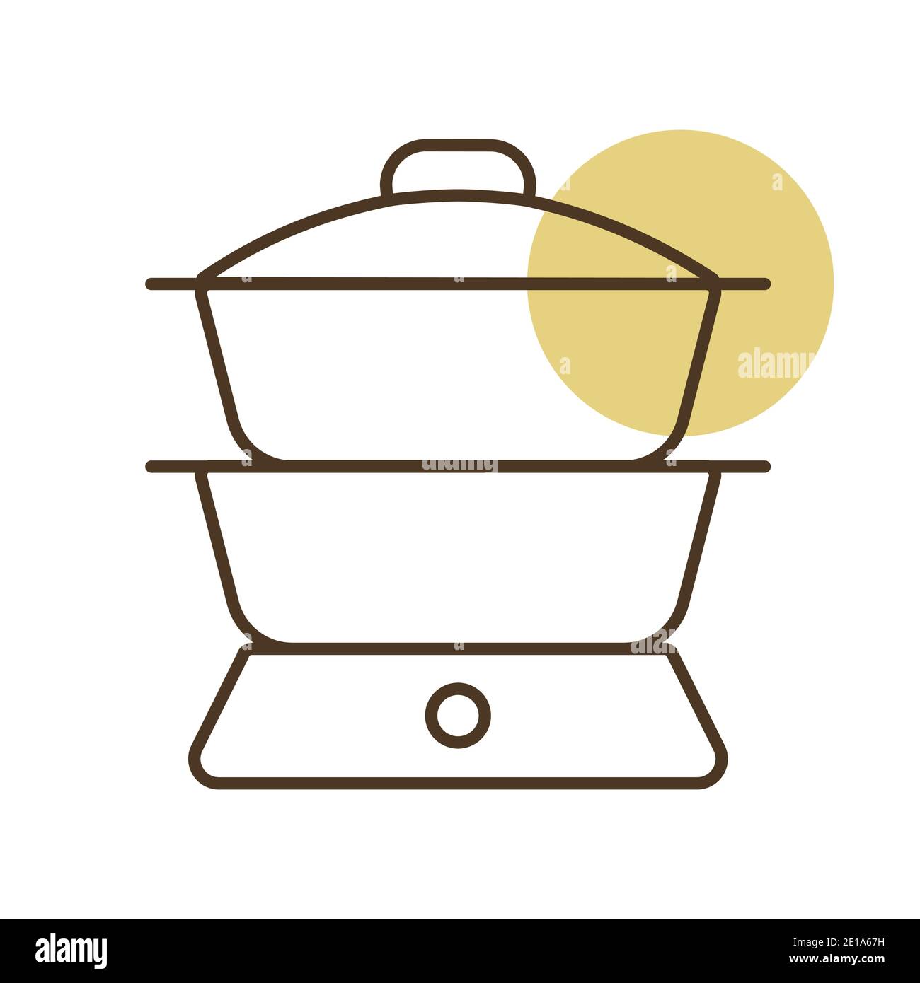 Double boiler vector icon. Kitchen appliance. Graph symbol for cooking