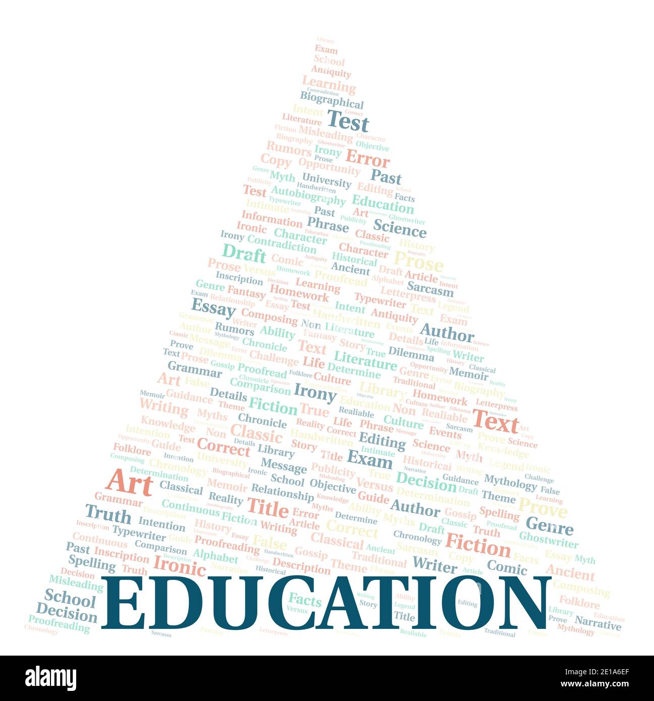 Education typography word cloud create with text only Stock Photo