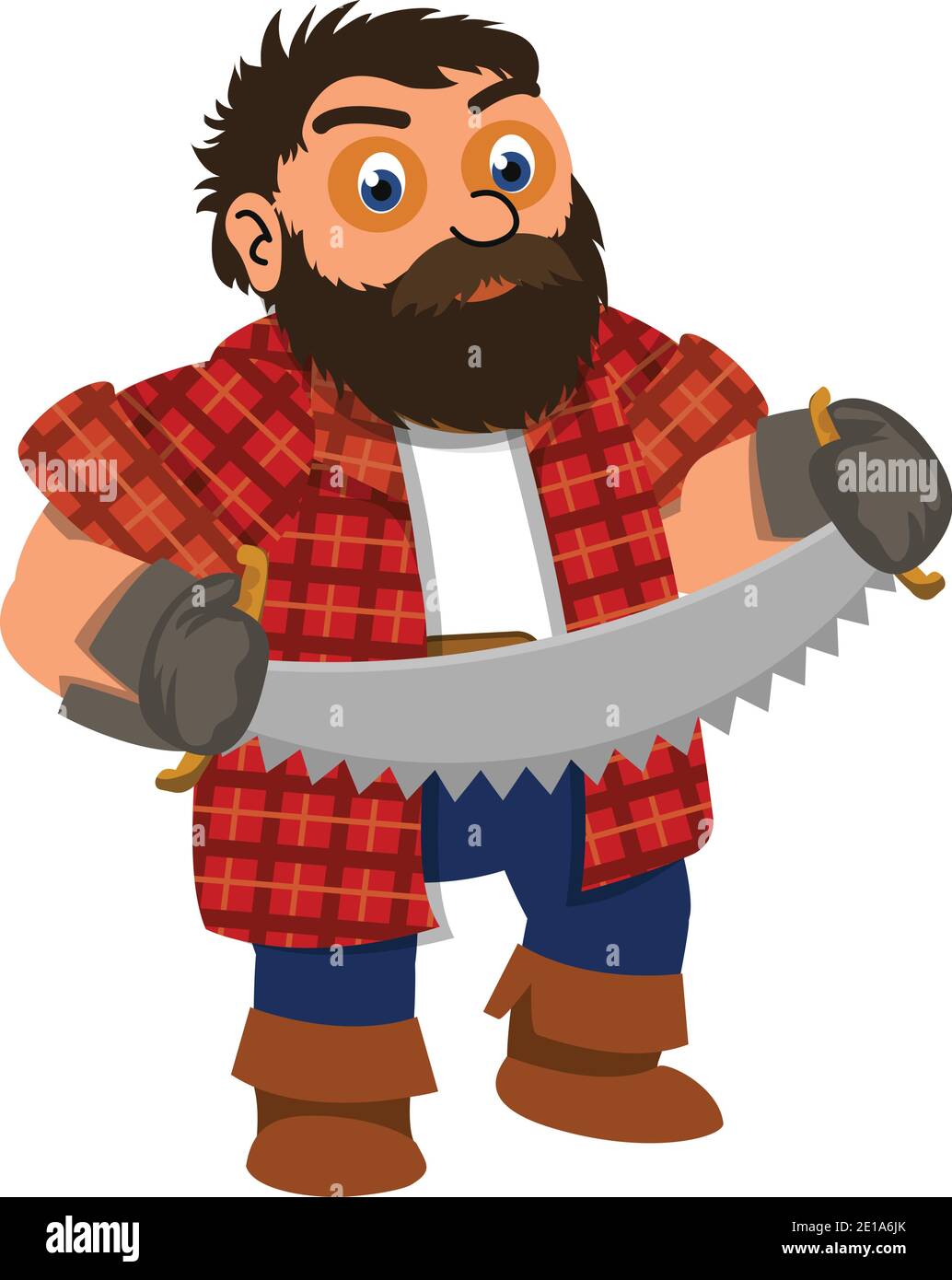 Lumberjack two hand saw icon, cartoon style Stock Vector Image & Art