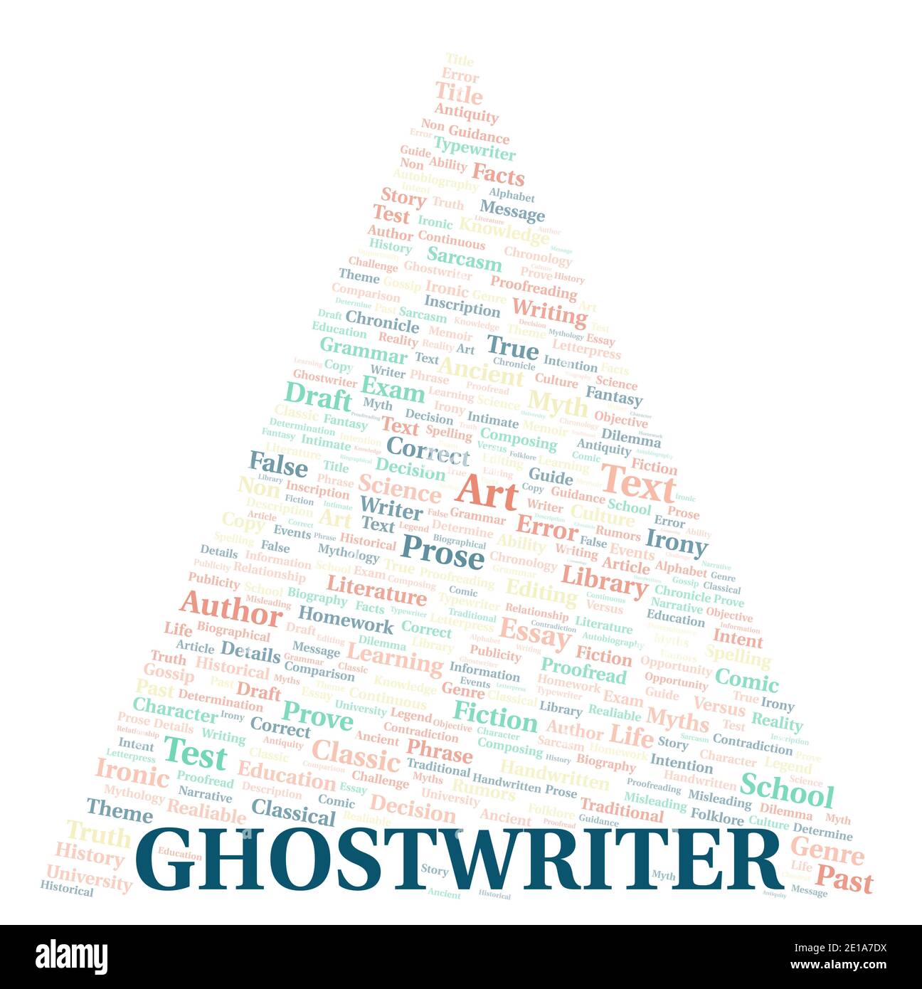 Ghostwriter typography word cloud create with text only Stock Photo