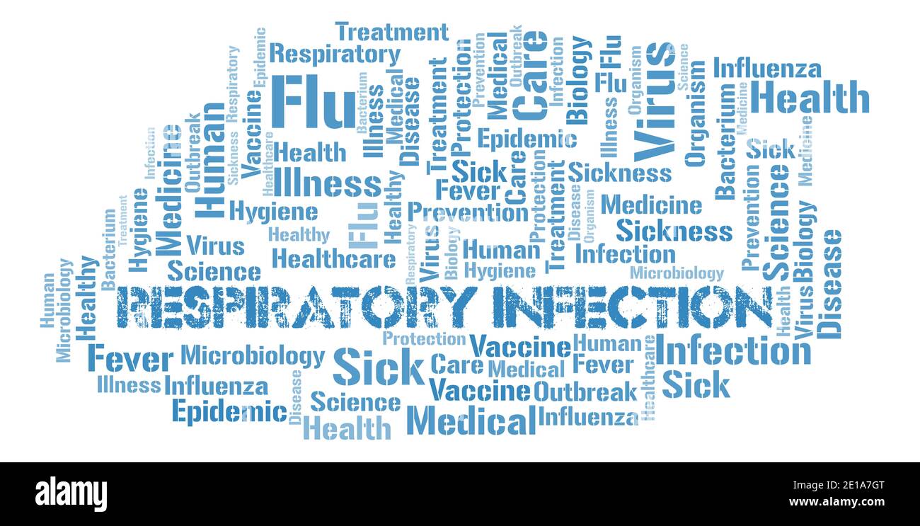 Respiratory Infection typography word cloud create with text only. Stock Photo