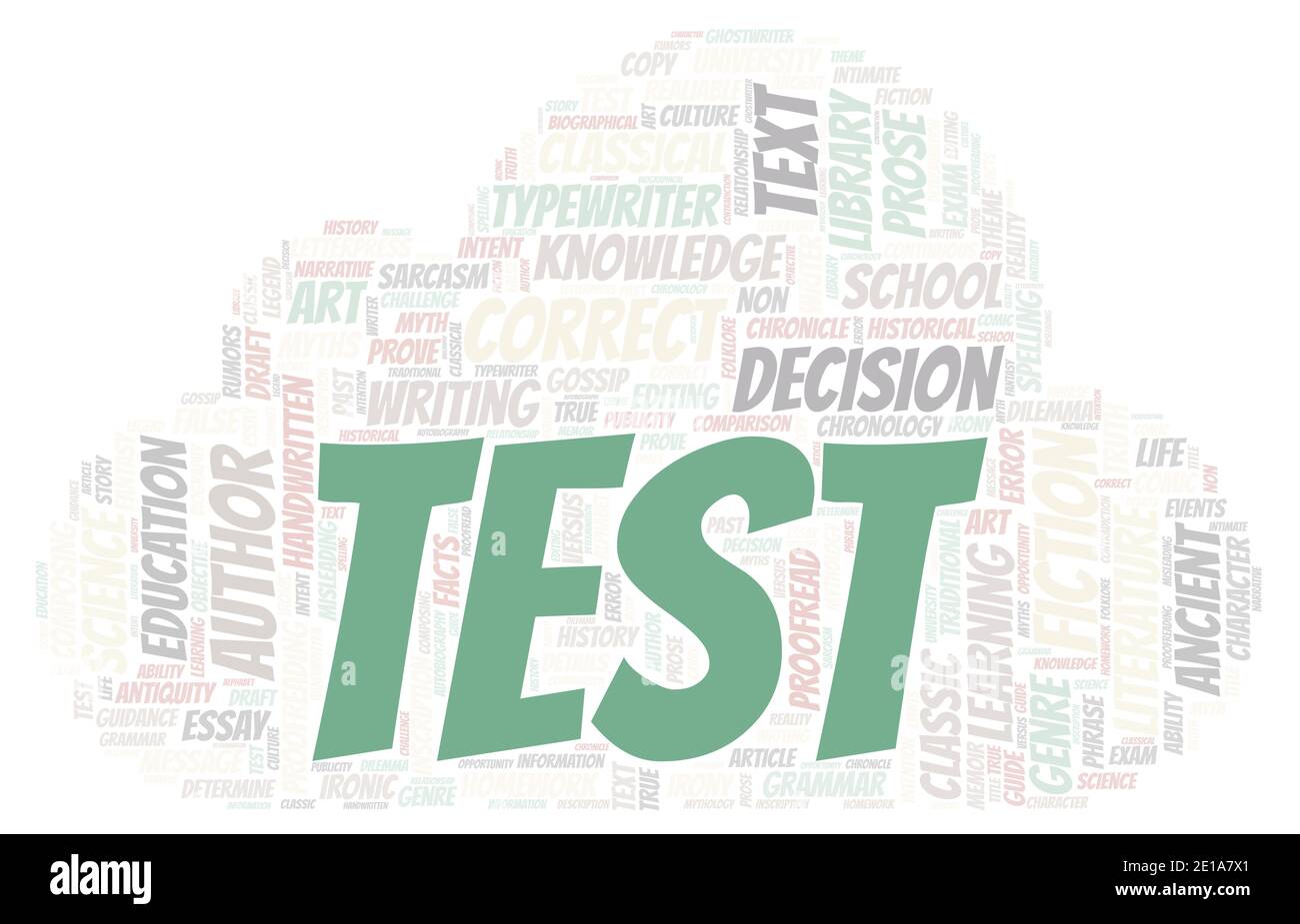 Test typography word cloud create with text only Stock Photo