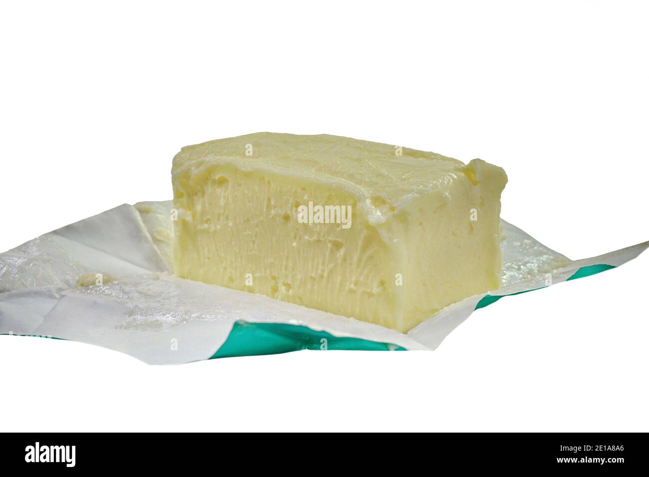 Butter bar isolated on white background. Butter package isolated Stock