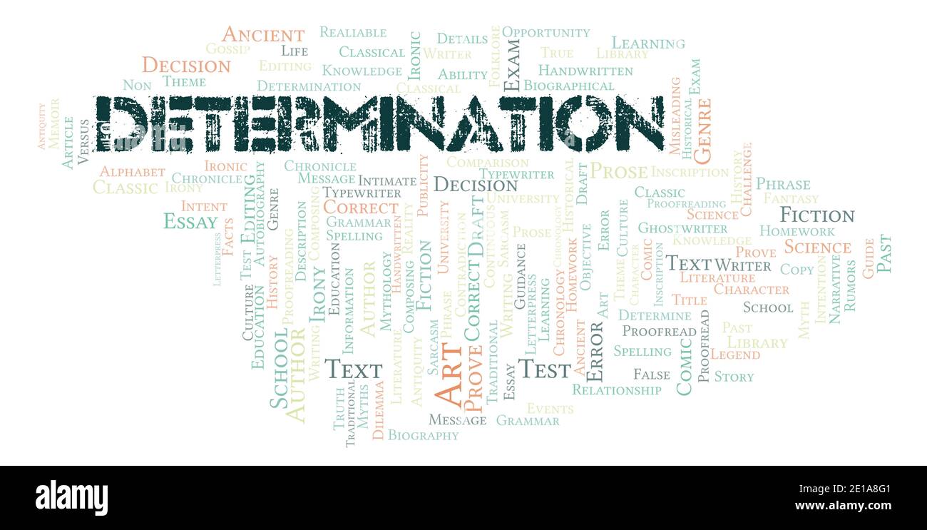 Determination typography word cloud create with text only Stock Photo