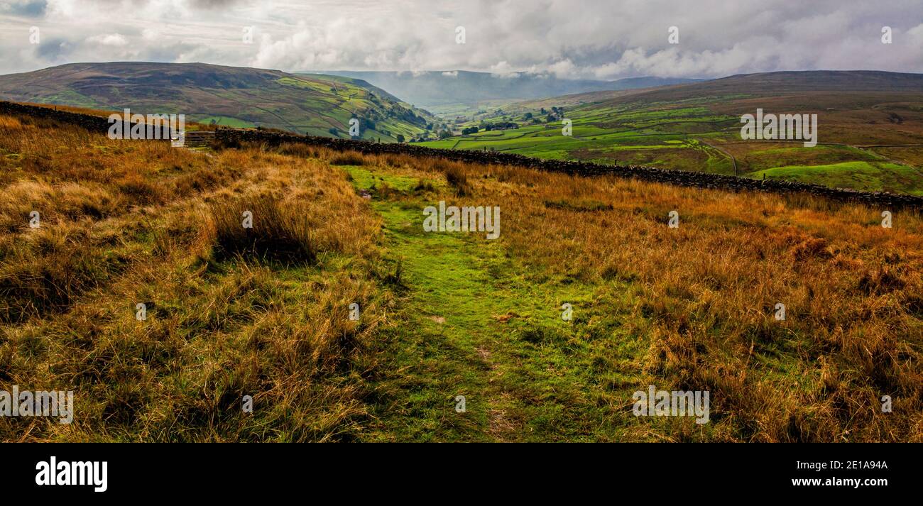 Swaledale; one of the northernmost Dales in the Yorkshire Dales National Park, along the Pennine Way. Stock Photo