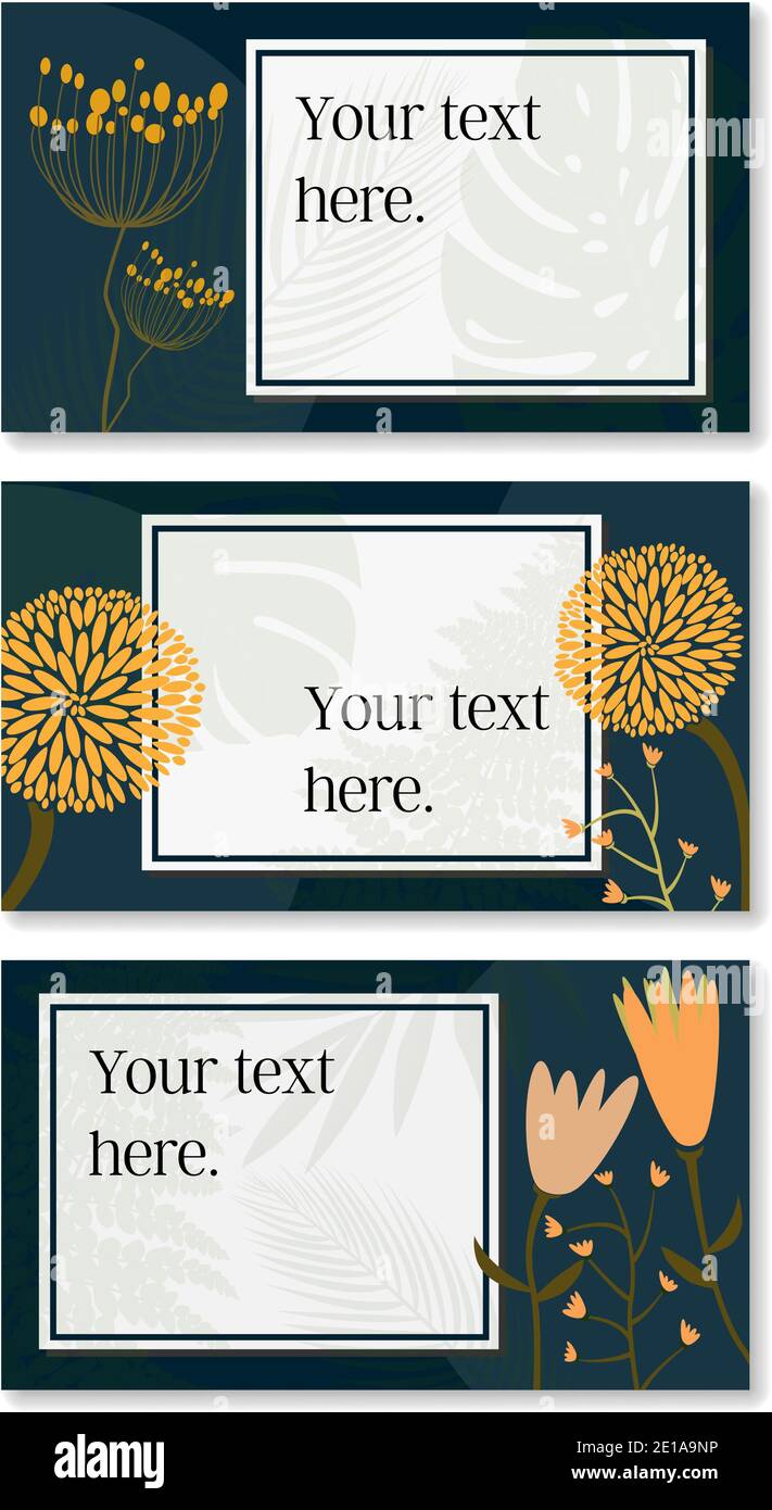 multiple page floral and botanical layout template with copy space for text vector illustration Stock Vector