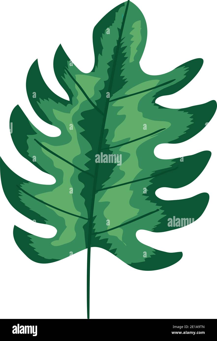 green tropical leaf plant ecology nature icon Stock Vector Image & Art ...