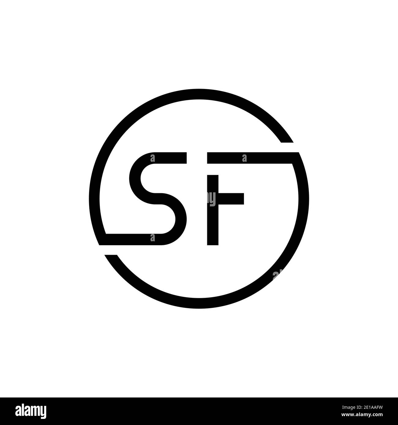 Initial Circle SF letter Logo Design vector Template. Abstract Letter SF logo Design Stock Vector
