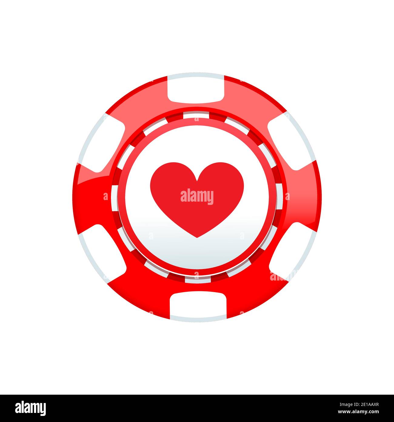 Red casino chip isolated on white background Stock Vector