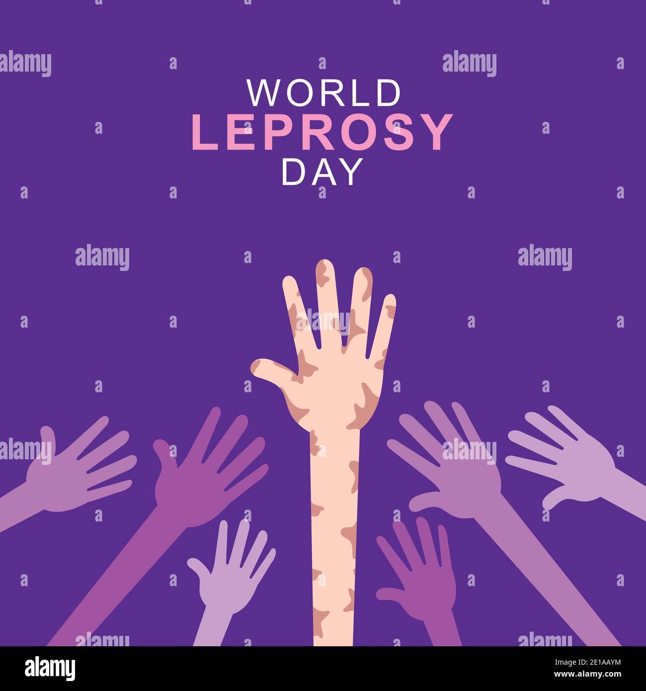 Vector illustration on the theme of World Leprosy Day poster design Stock Vector