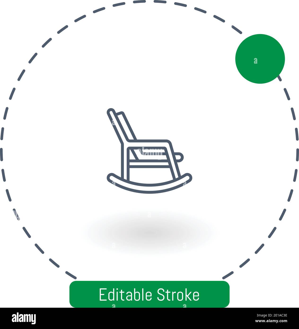 rocking chair vector icon editable stroke outline icons for web and ...