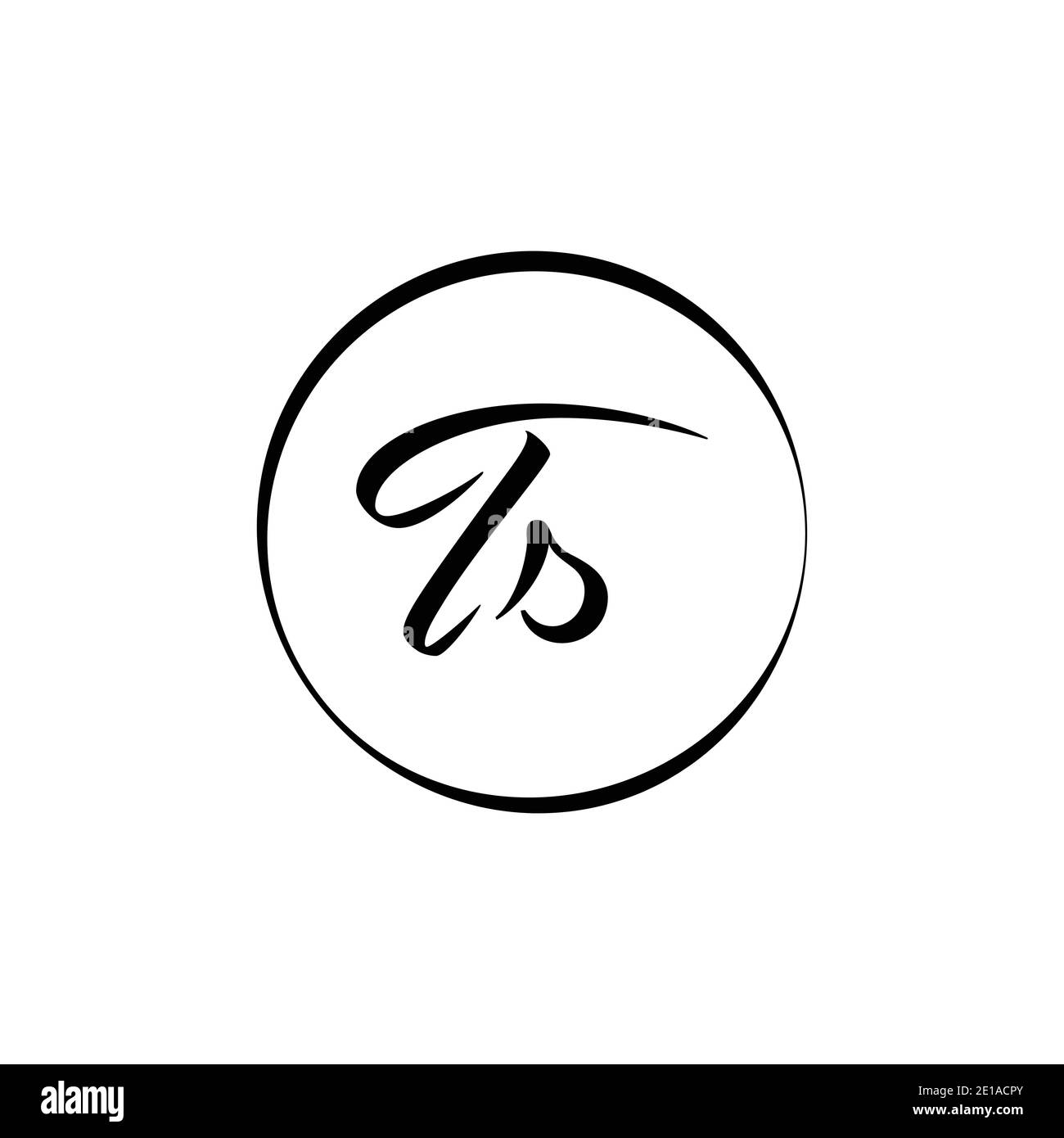 Initial TS letter Logo Design vector Template. Abstract Script Letter TS logo Design Stock Vector